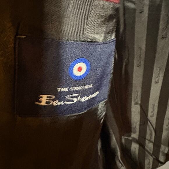 Ben Sherman Black Blazer Jacket R40 W33 Stretch Lined Mod Tailored - Picture 2 of 7